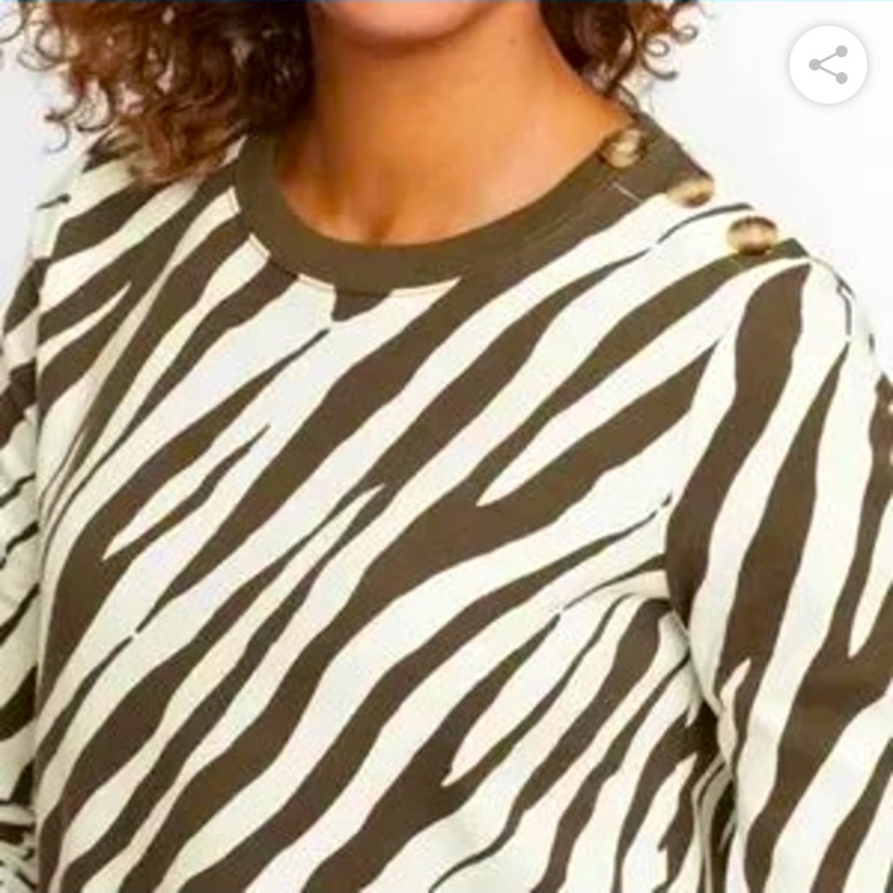 Talbots Zebra Print Sweatshirt XL